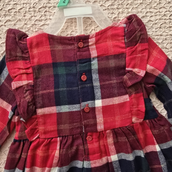 Carter's Child Of Mine Baby Girl Jumper Plaid Cotton Dress - Picture 7 of 14